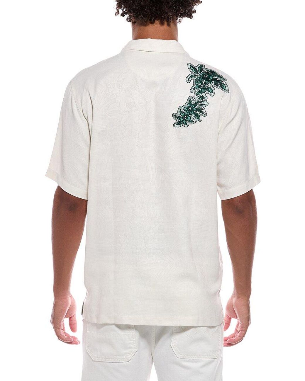 Tommy Bahama White Hibiscus Vibrations Silk Camp Shirt for men
