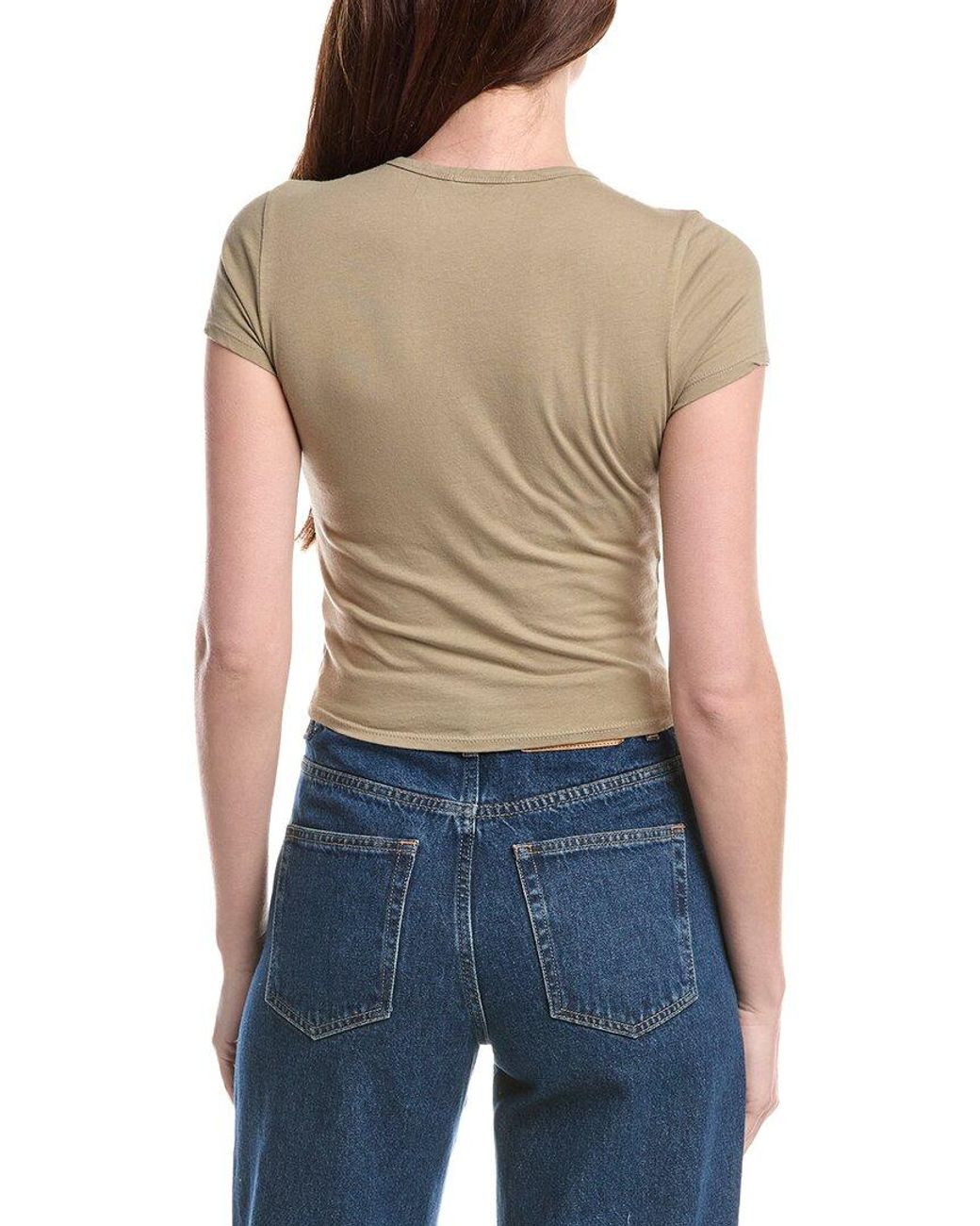 James Perse Blue Cropped Sport T-Shirt