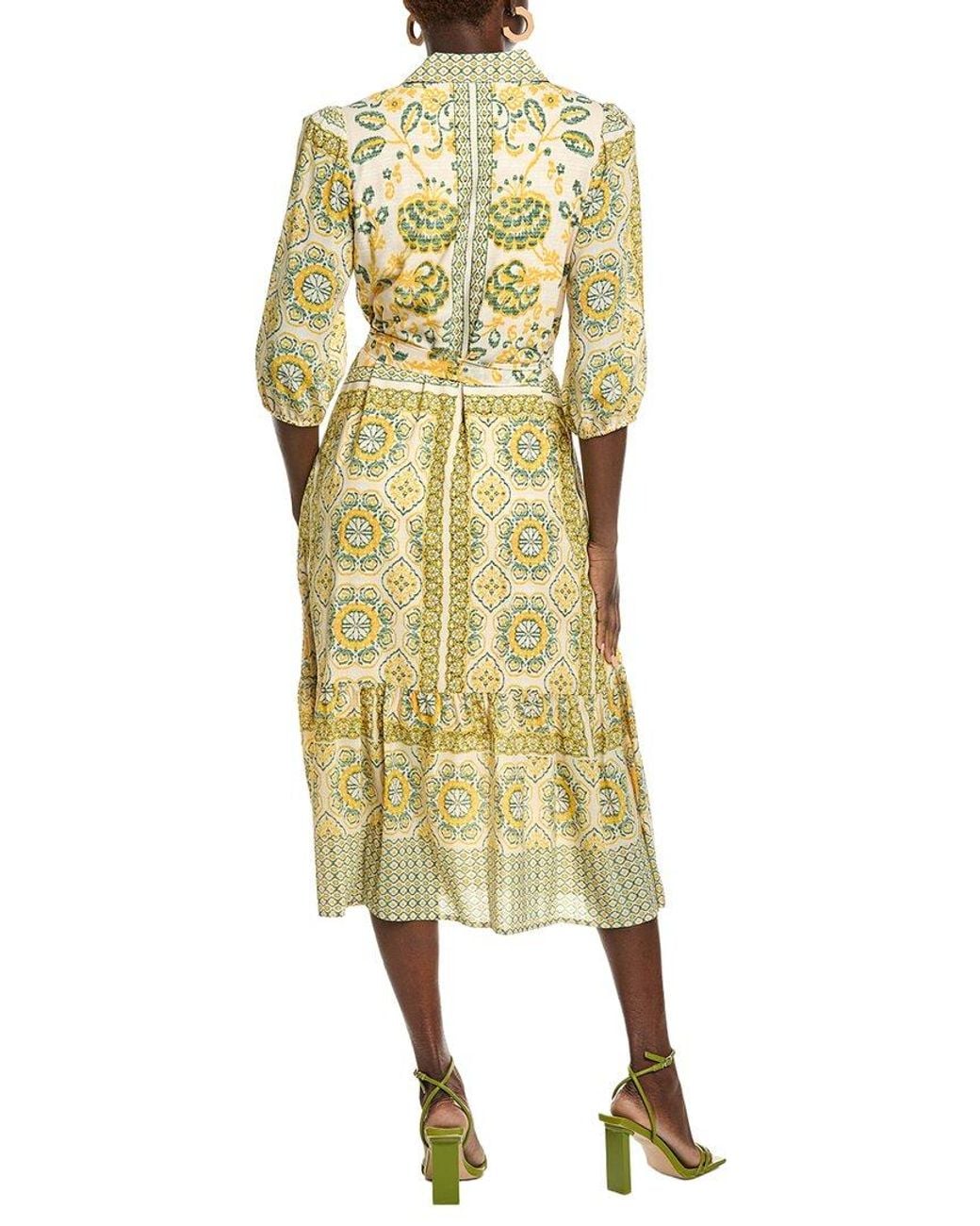 Maison Tara Yellow Miranda Midi Dress