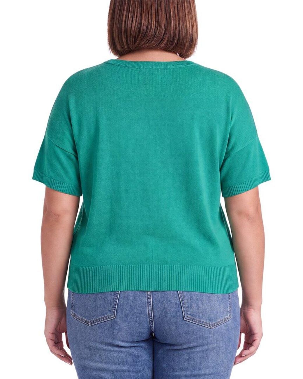 Eileen Fisher Green Elbow Sleeve Sweater