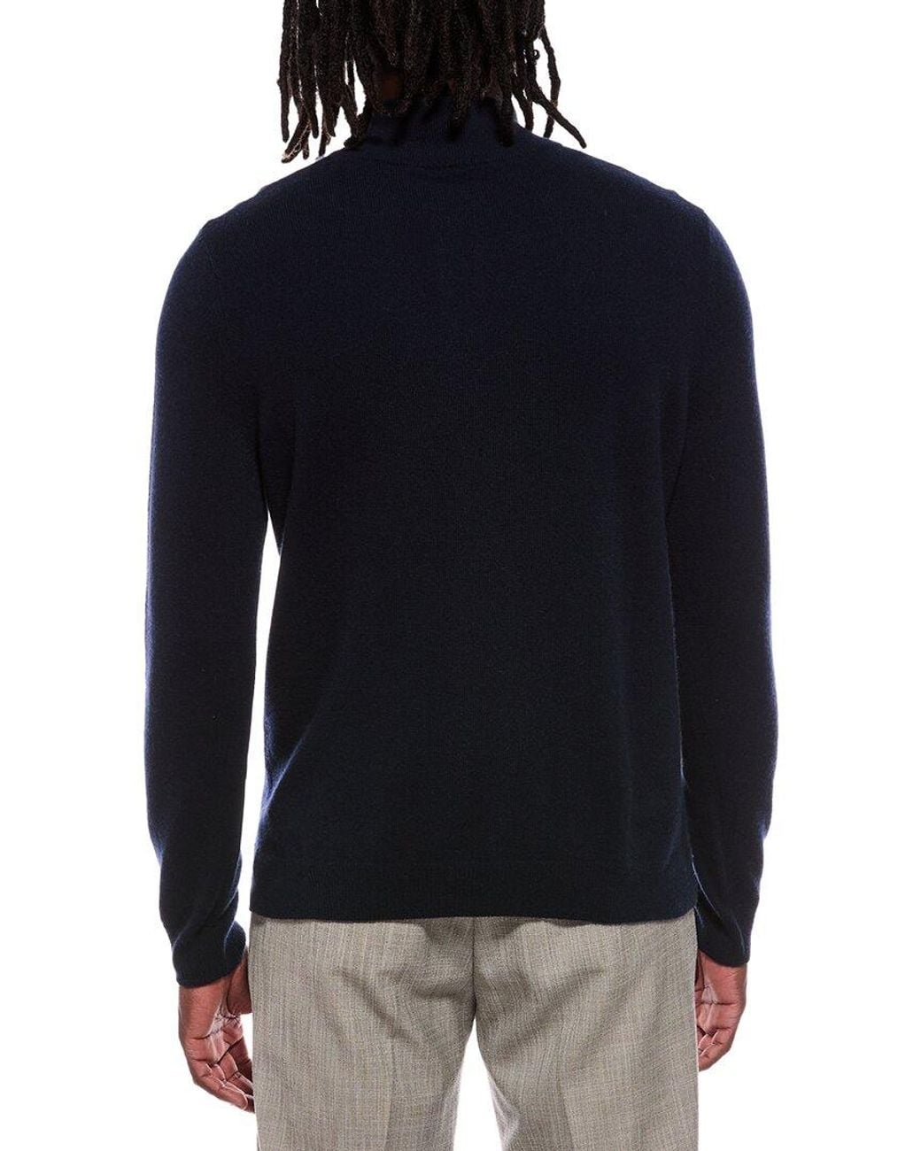 Autumn Cashmere Blue 1/4-Zip 100% Cashmere Mock Neck Sweater for men