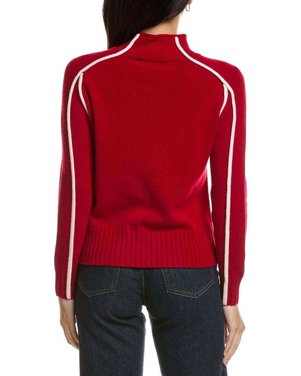 Hannah Rose Merino Wool Funnel Neck Sweater in Red | Lyst