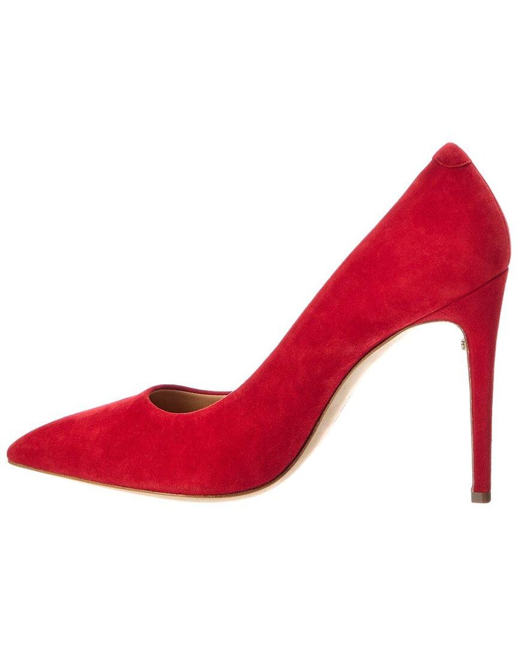 Ferragamo Red Ilary Suede Pump