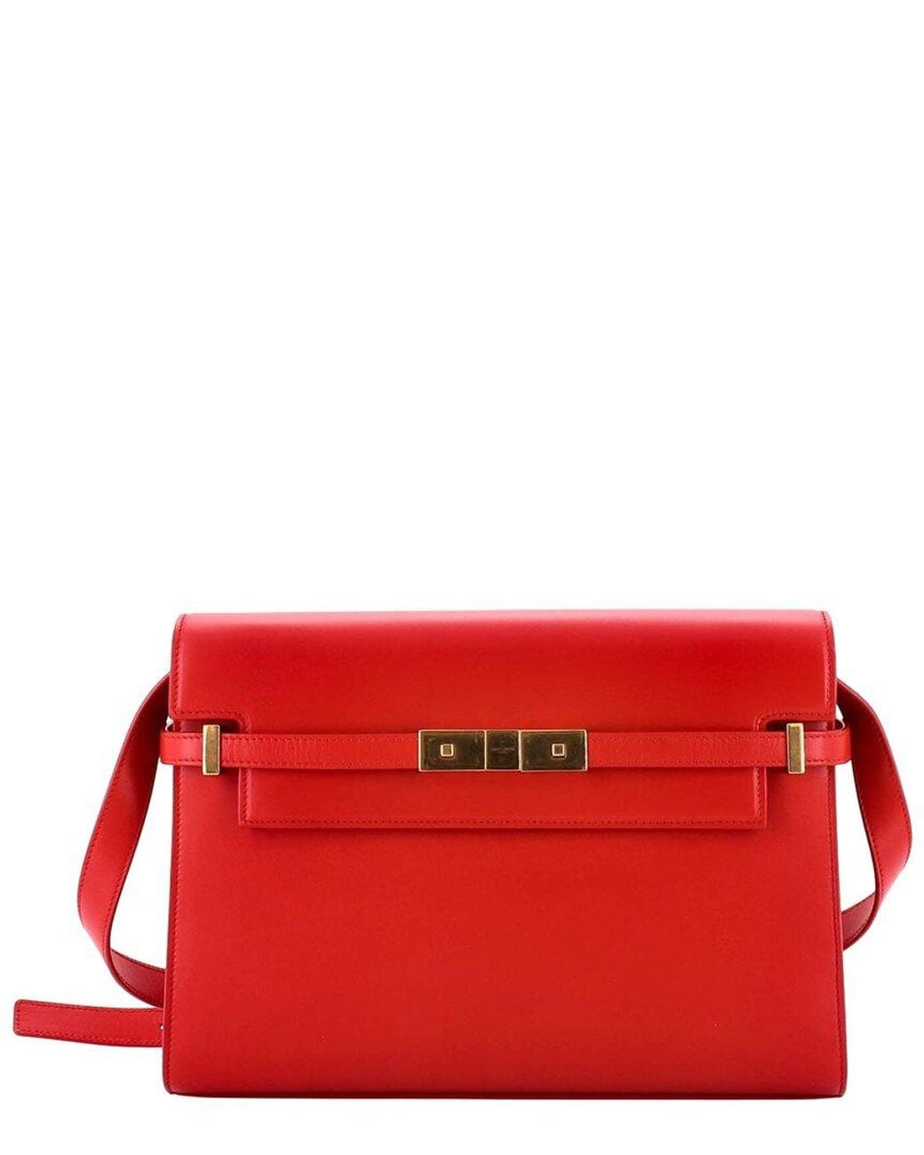 Saint Laurent Red Leather Manhattan Shoulder Bag Medium (Authentic Pre-Loved)