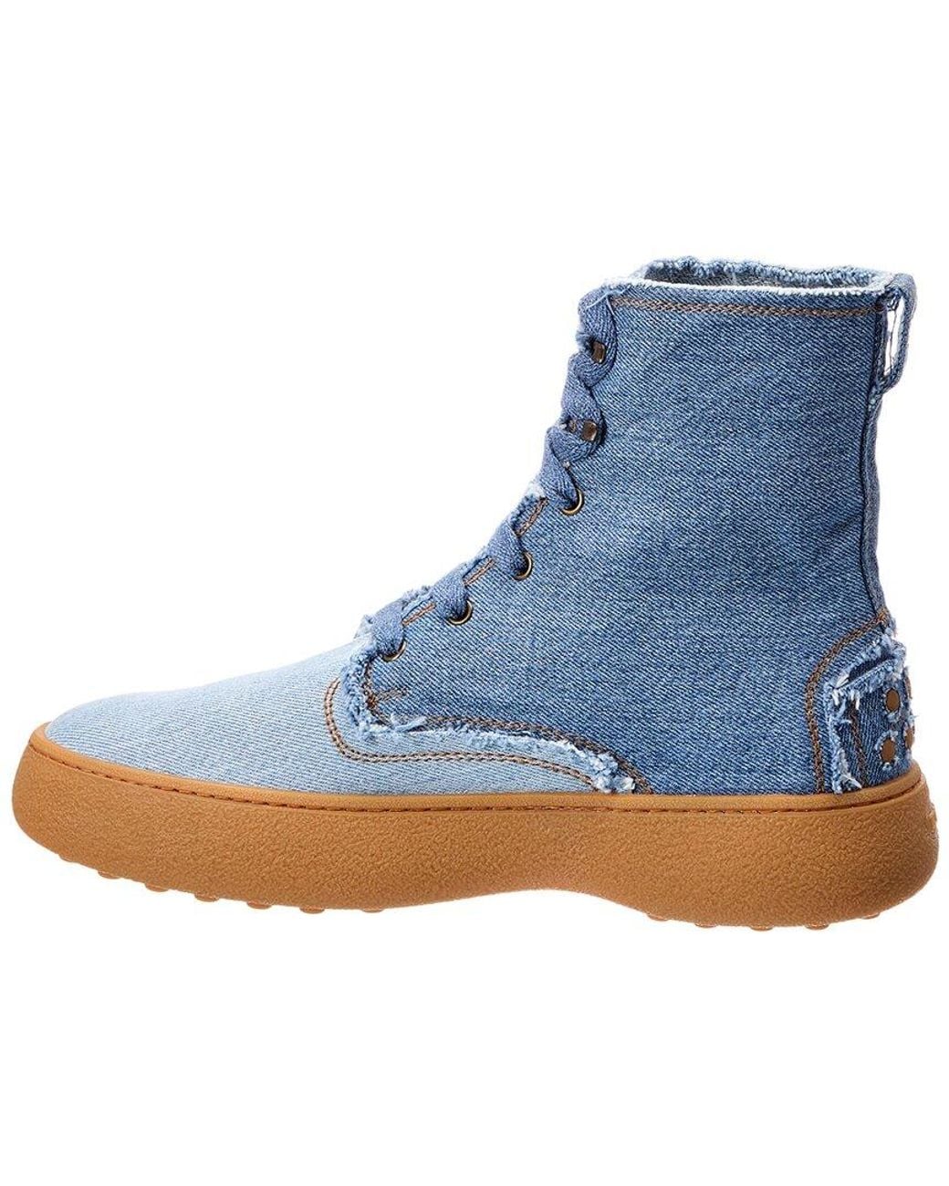 Tod's Blue Denim Boot for men
