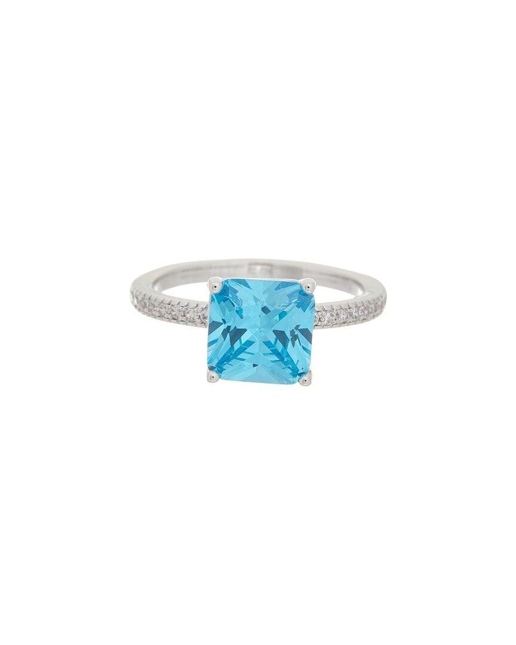 Juvell Blue 18K Plated Topaz Cz Ring