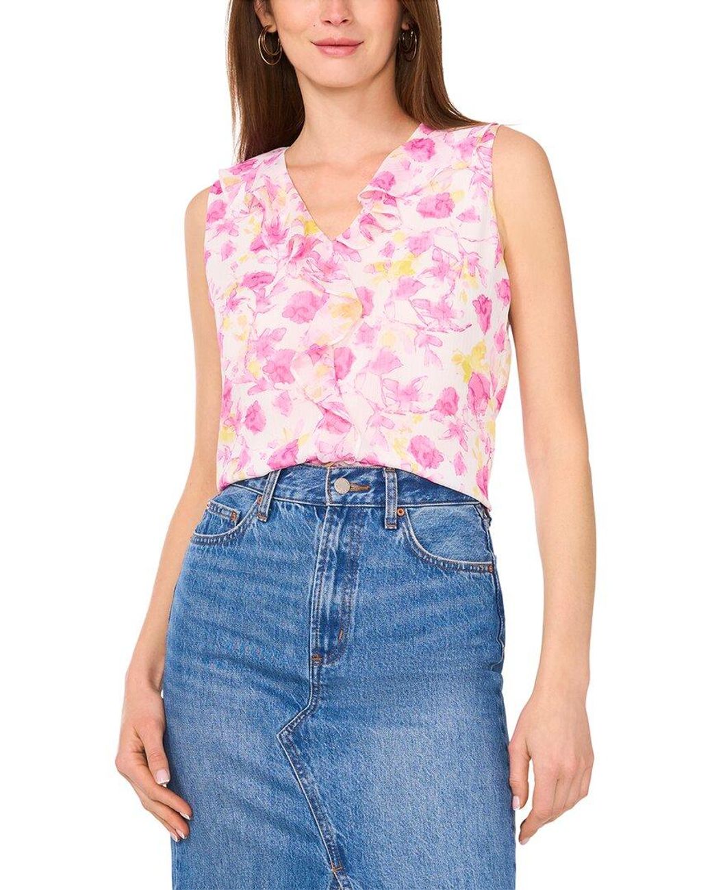 Vince Camuto Blue Ruffle Blouse