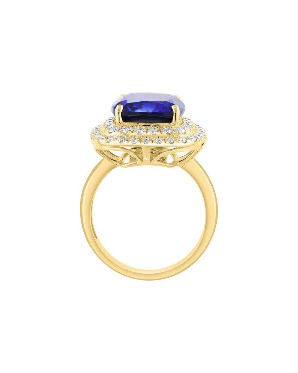 Effy Fine Jewelry Blue 14K.74 Ct. Tw. Lab-Grown Diamond & Lab-Grown Sapphire Ring