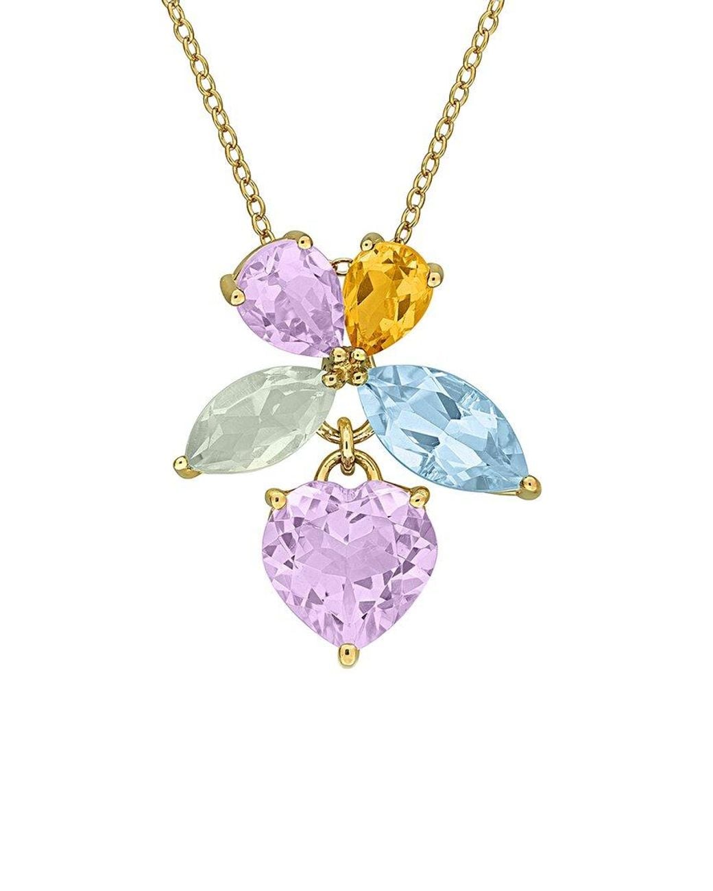 Rina Limor White Plated 7.65 Ct. Tw. Gemstone Pendant