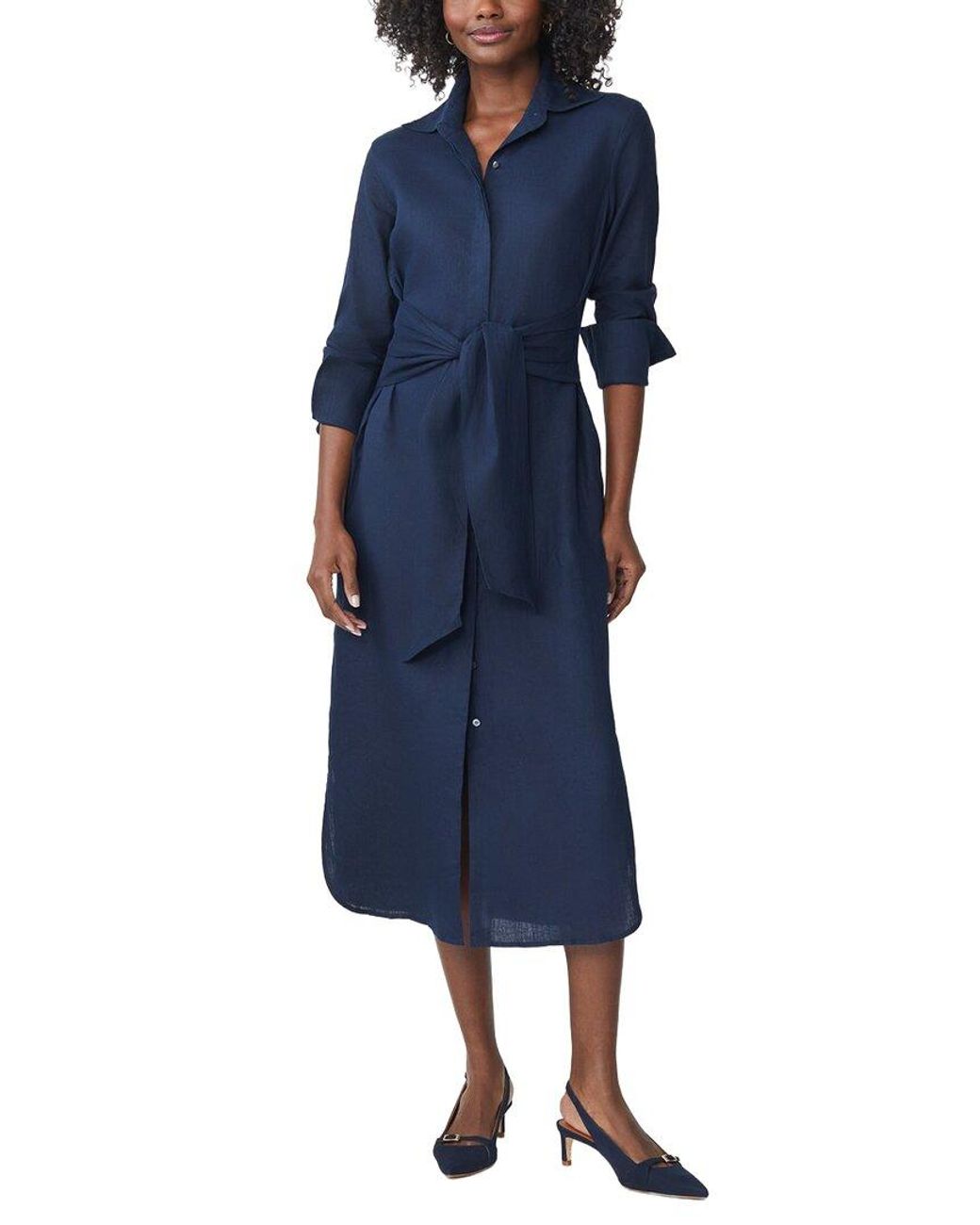 J.McLaughlin Orla Linen Dress in Blue | Lyst