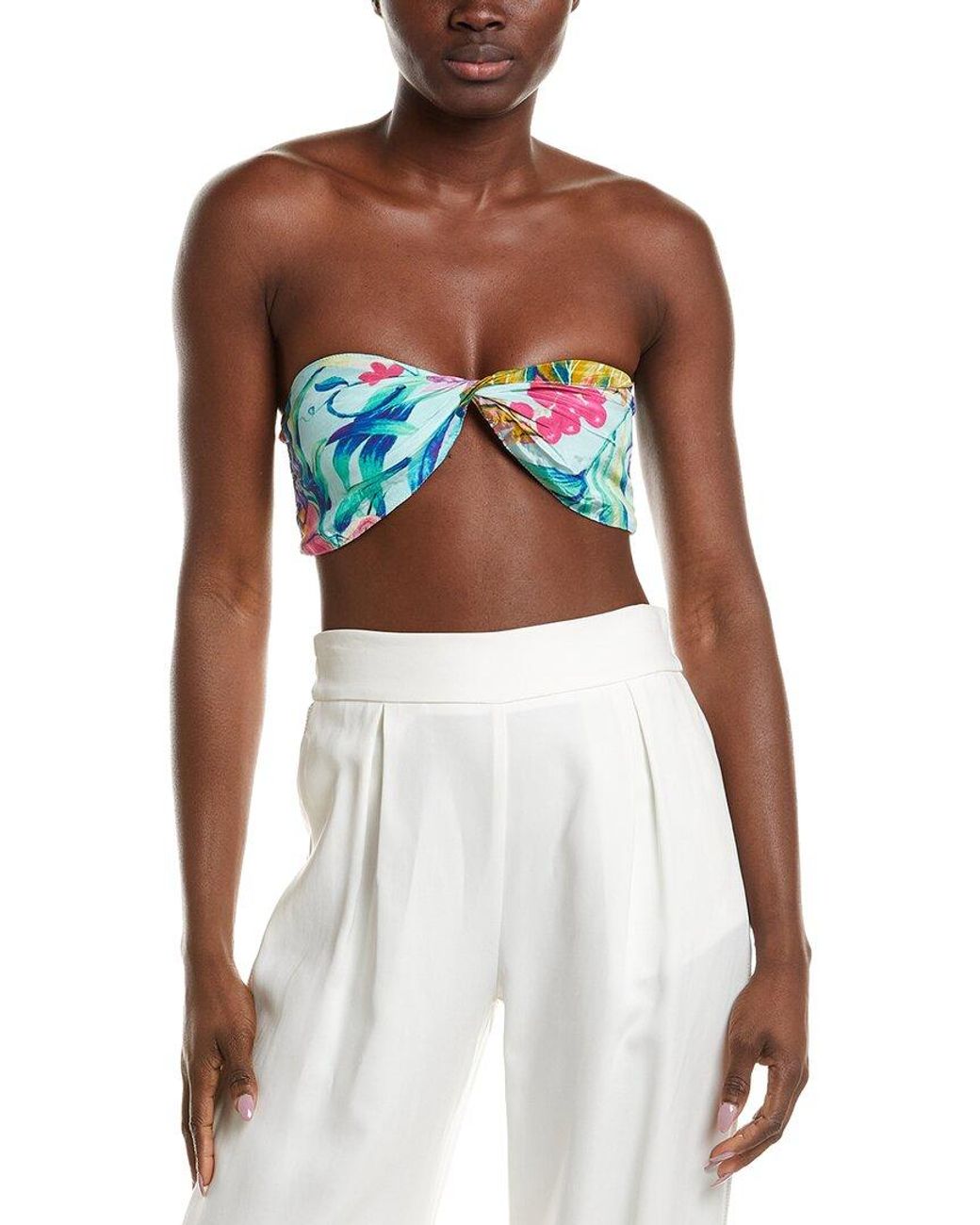 Rococo Sand White Bandeau Top