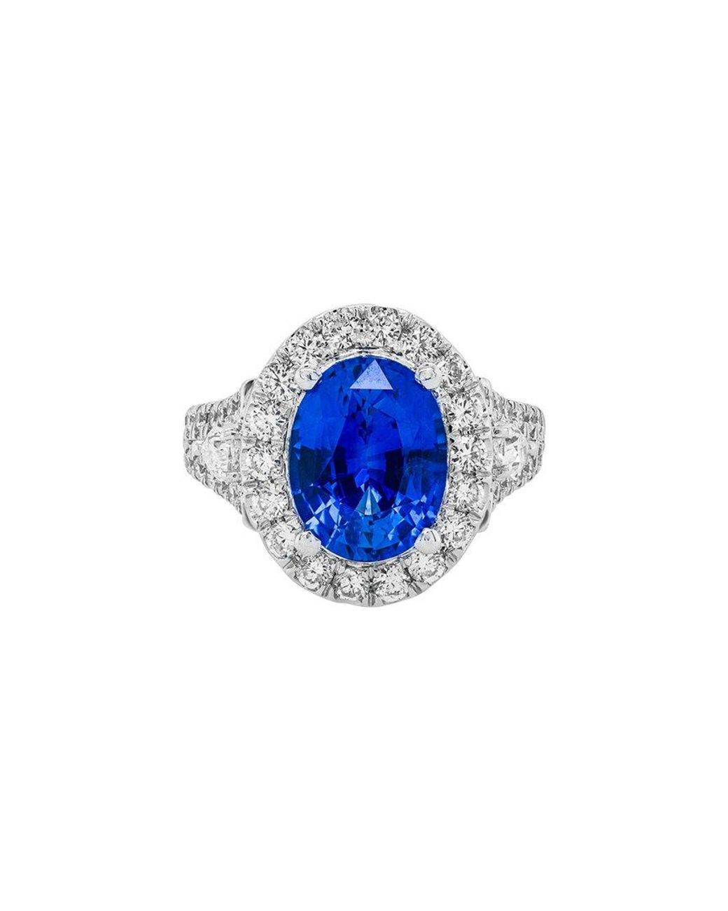 Diana M Blue Fine Jewelry 18k 6.26 Ct. Tw. Diamond & Sapphire Half-eternity Ring