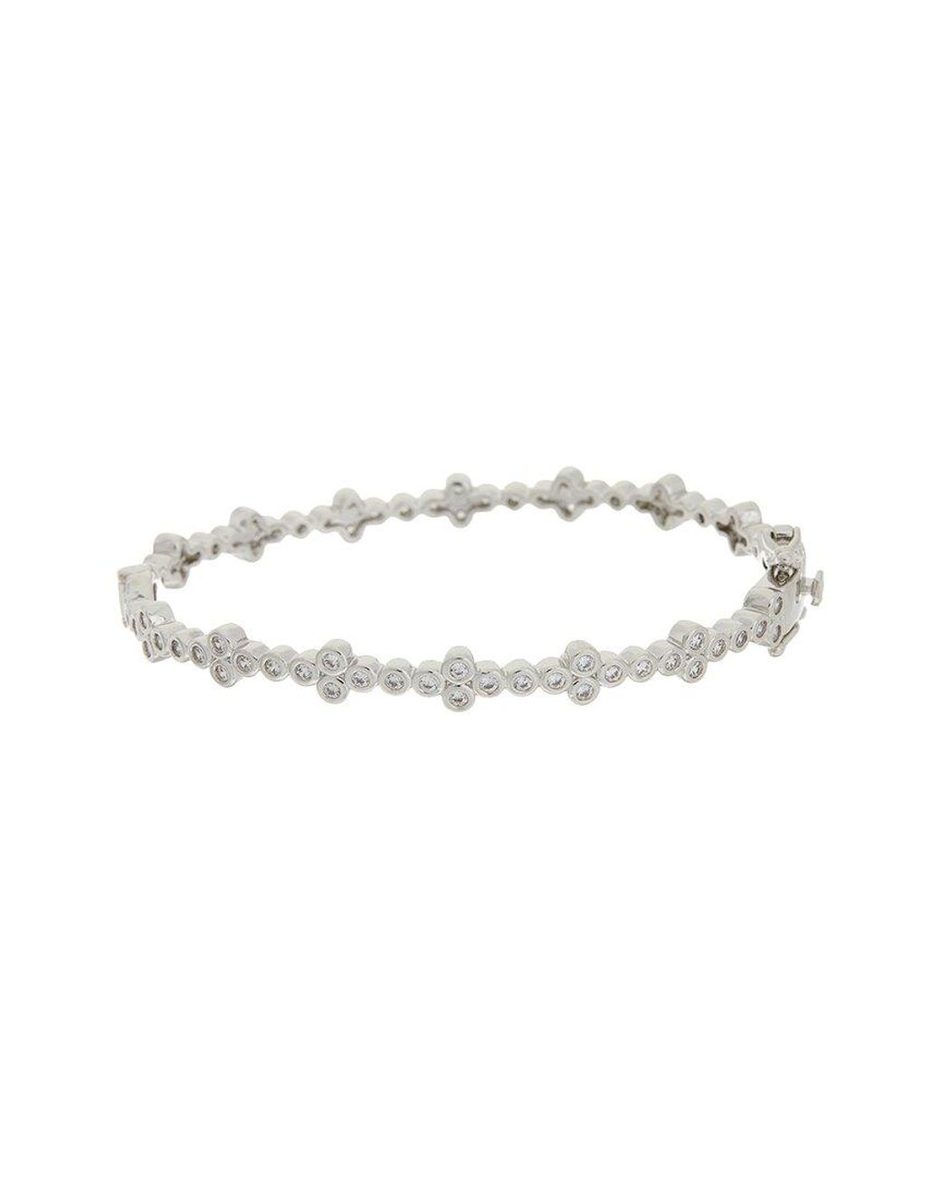 Juvell White 18K Plated Cz Bangle Bracelet
