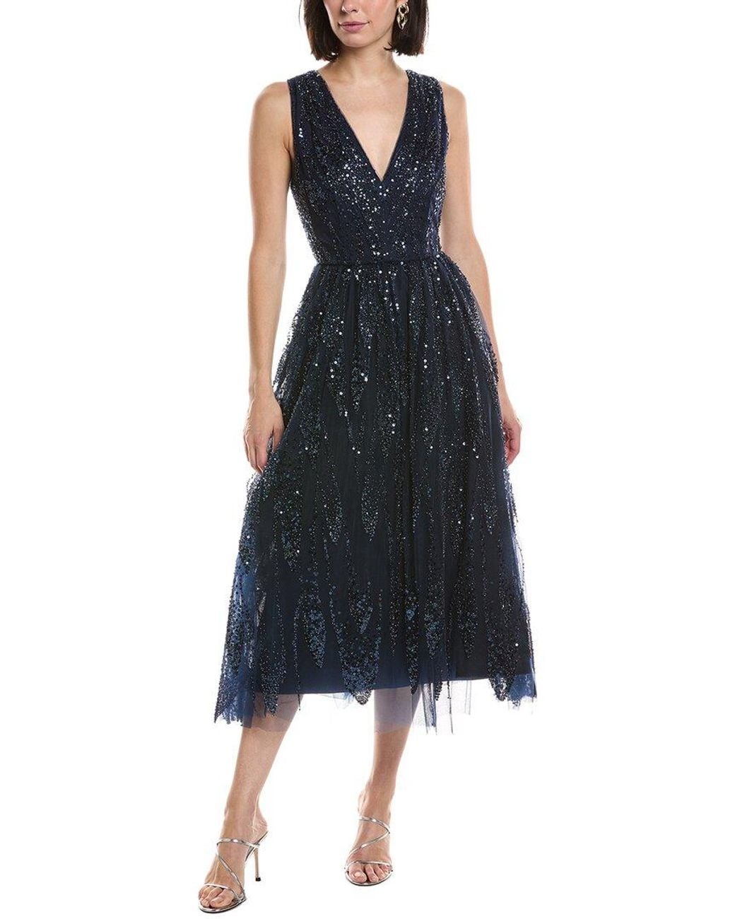 MILLY Blue Tinsley Midi Dress