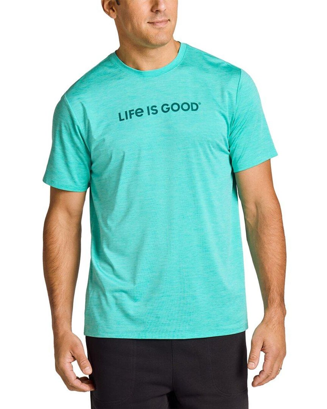 Life Is Good. Blue Crusher T-Shirt for men