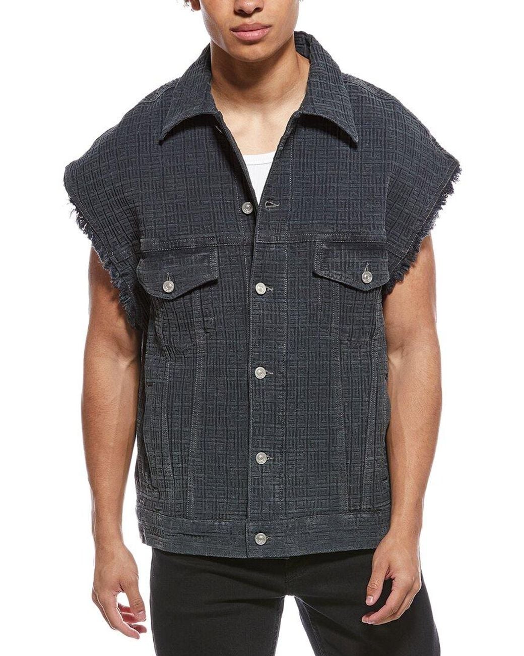 Givenchy Black Oversized 4G Denim Vest for men