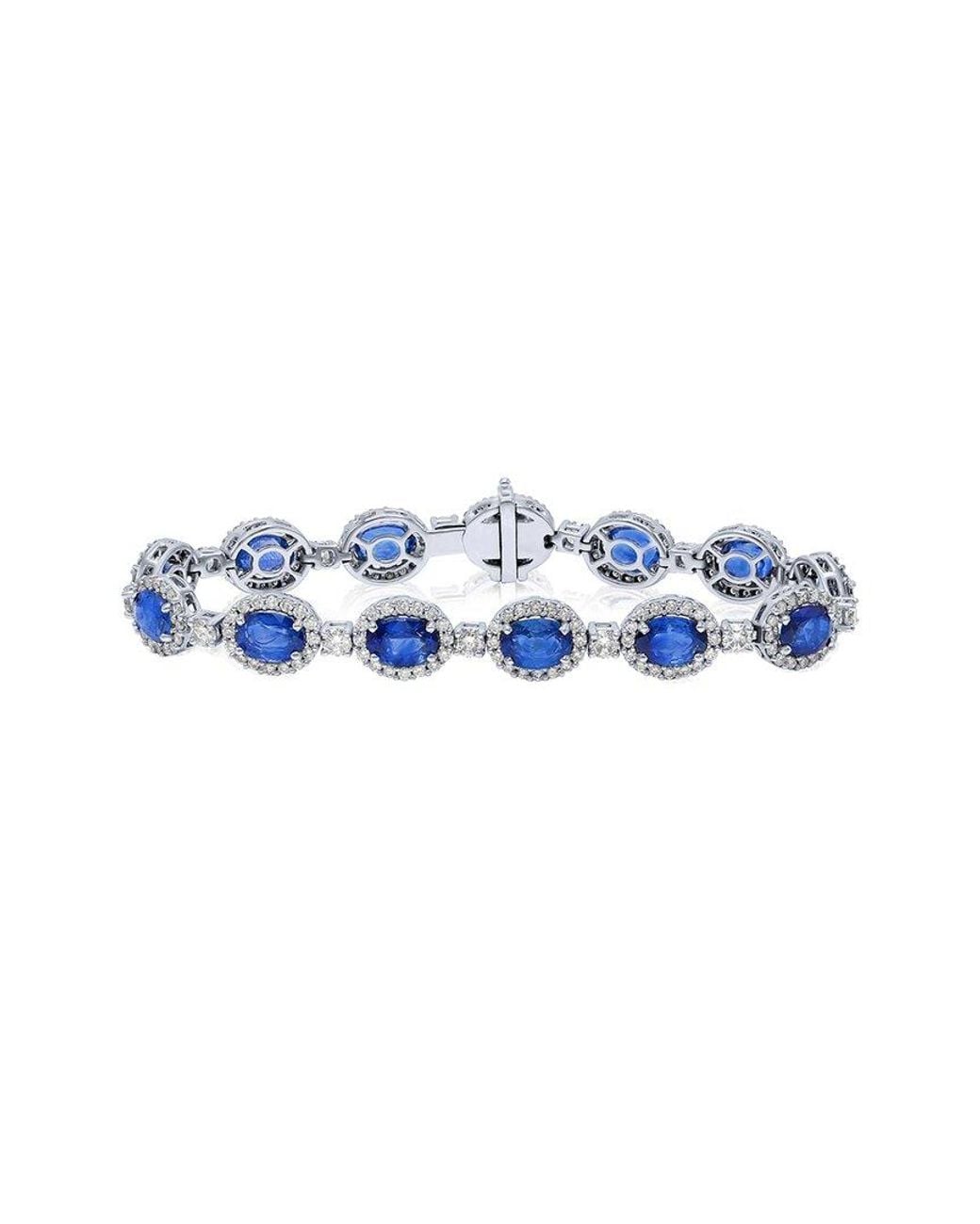 Diana M Blue Fine Jewelry 18k 15.90 Ct. Tw. Diamond & Sapphire Bracelet