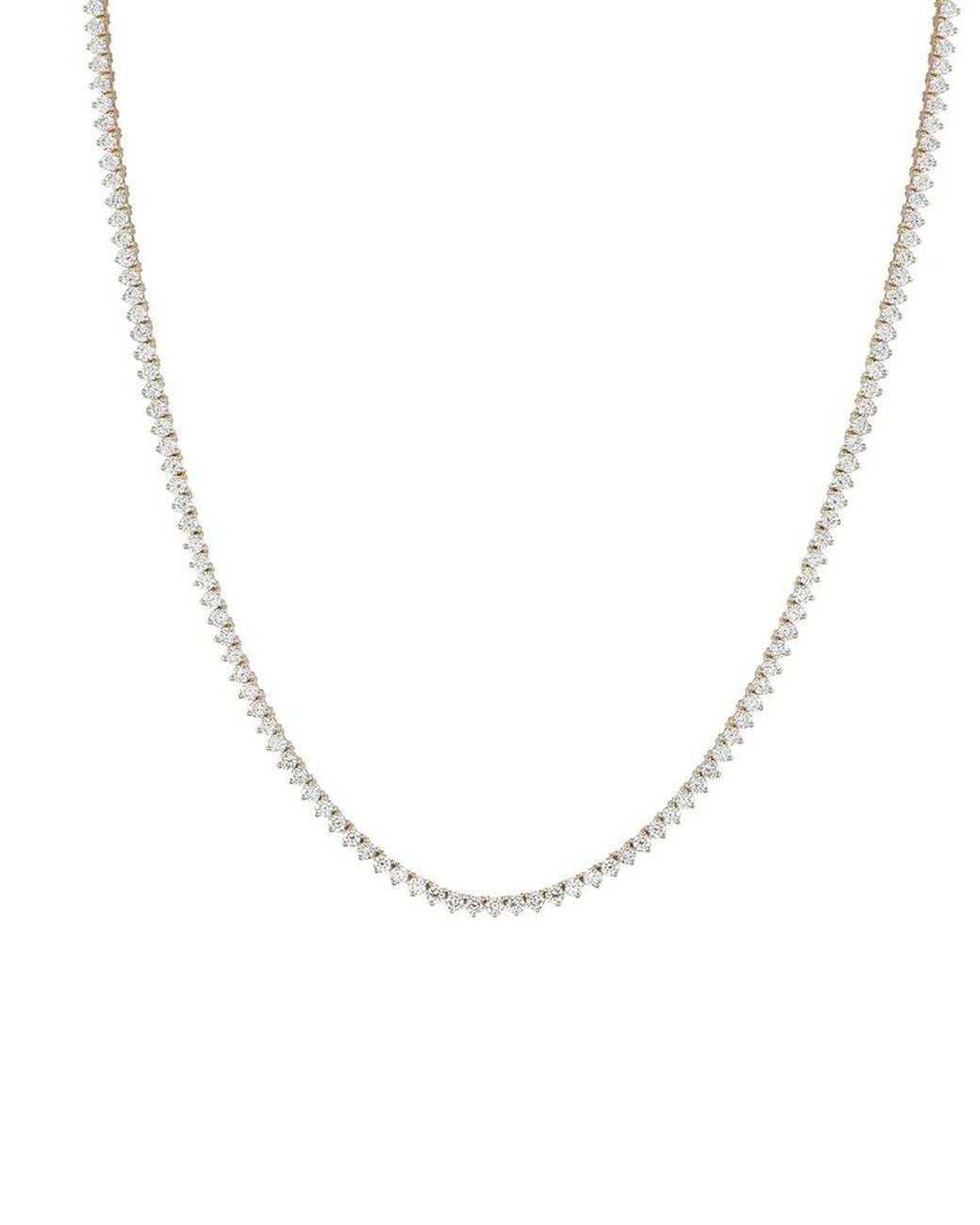 Lab Grown Diamonds Metallic 14K 7.25 Ct. Tw. Lab-Grown Diamond Tennis Necklace