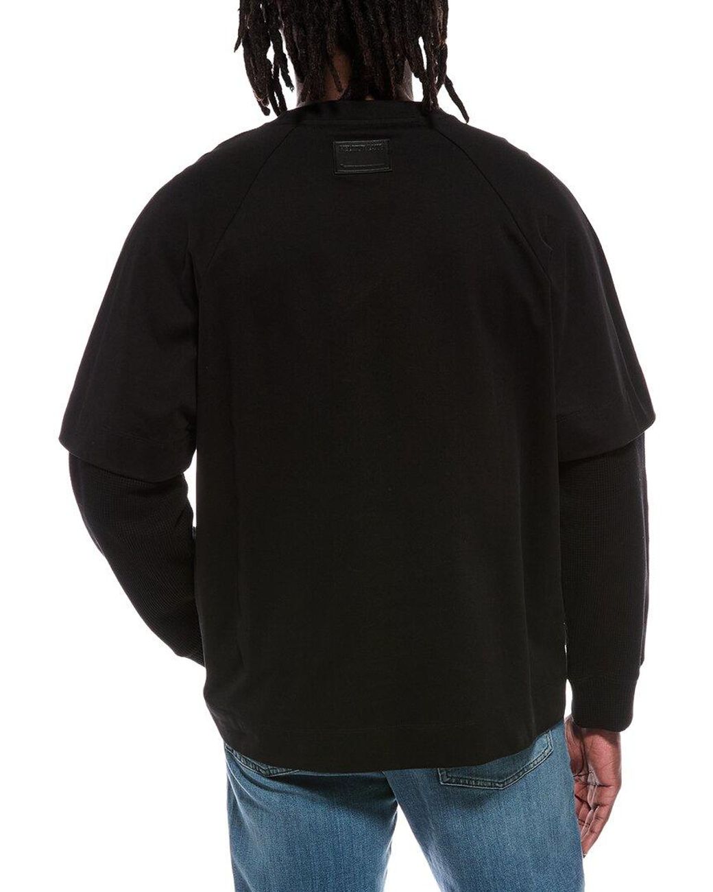 Helmut Lang Black Double Layer Waffle T-Shirt for men