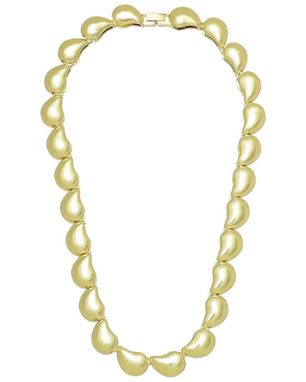 Adornia Metallic Plated Teardrop Chain Necklace