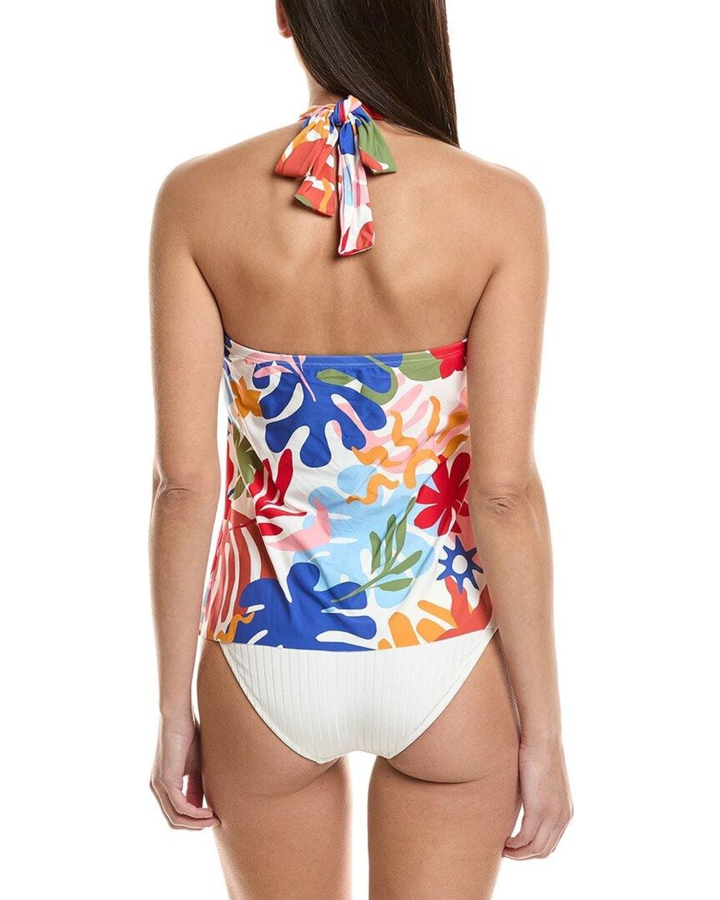 Vince Camuto Red Cross Over Tankini Top