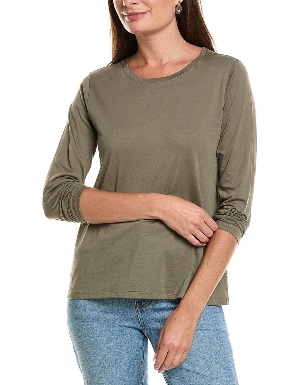 Eileen Fisher Gray Round Neck T-Shirt