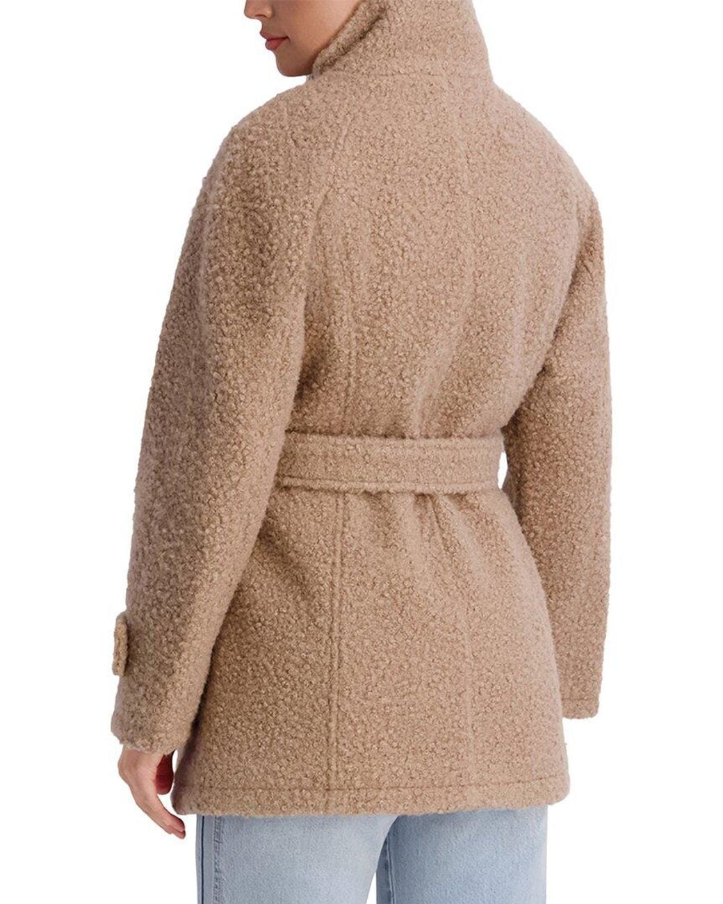 Kensie Brown Textured Boucle Coat