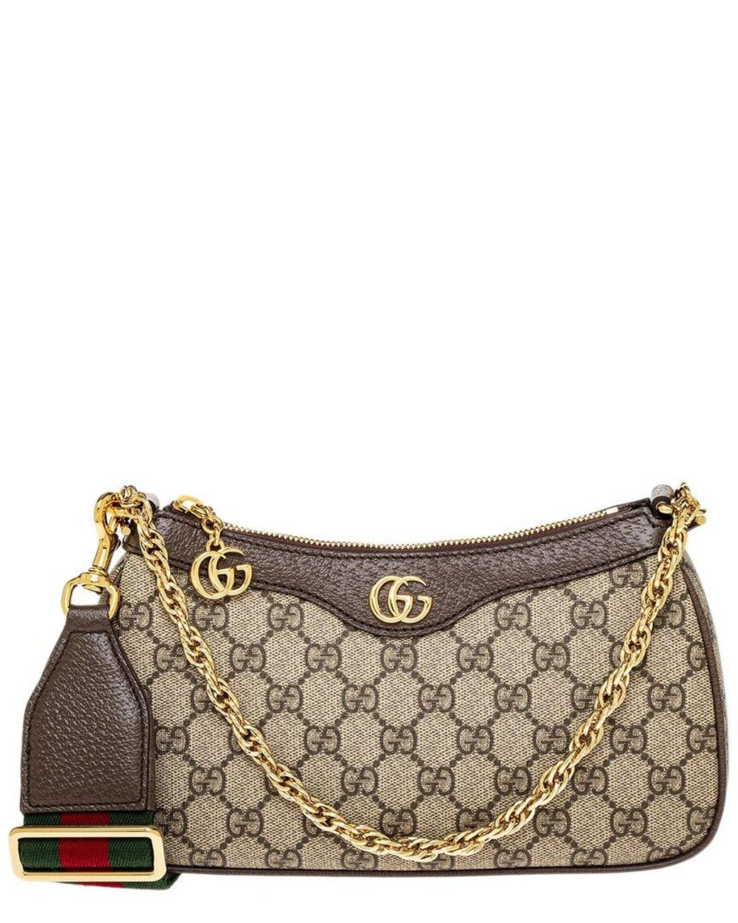Gucci Brown Ophidia GG Small Canvas & Leather Shoulder Bag