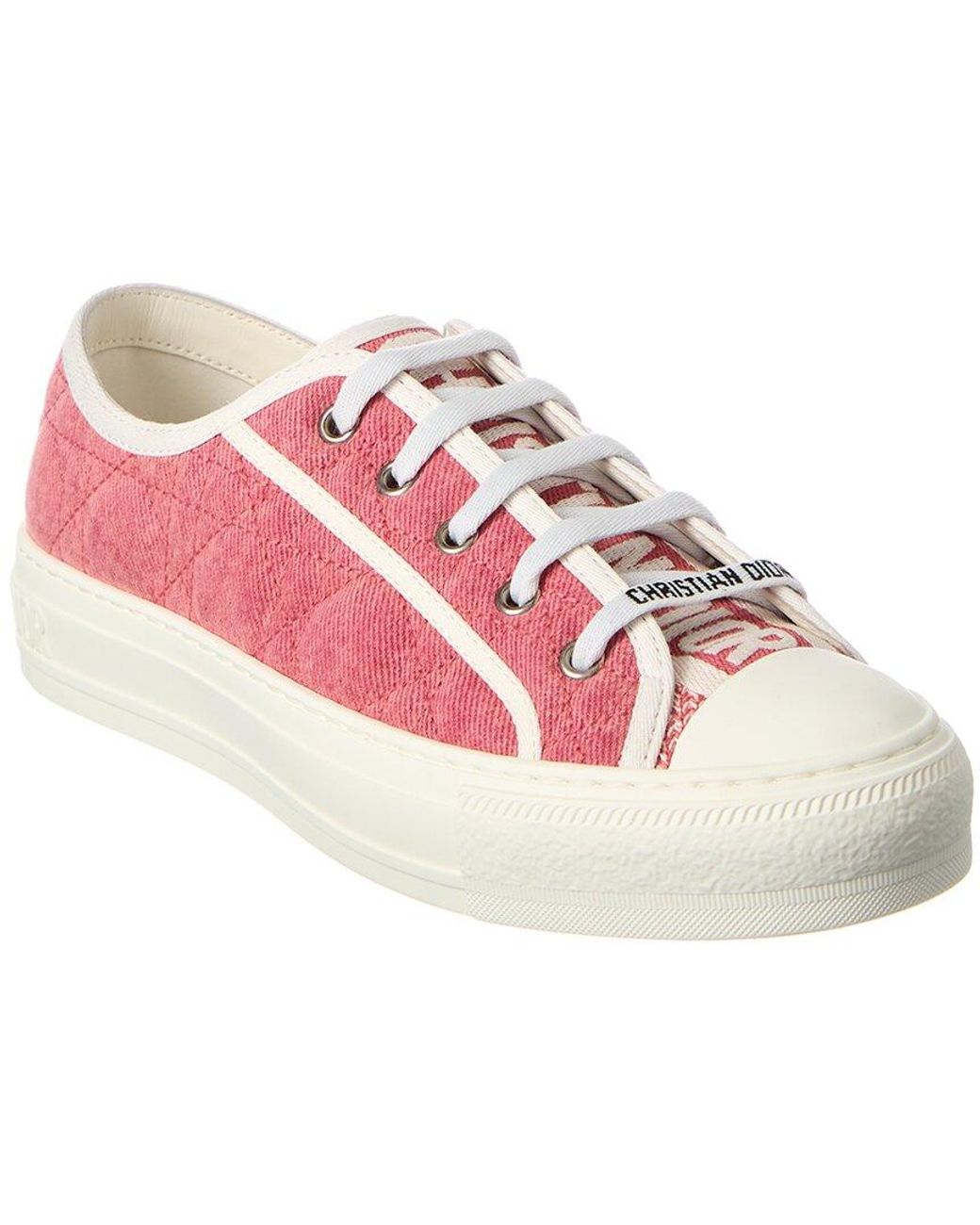 Christian Dior Women's Walk'N'Dior Sneakers Cannage Embroidered Canvas Pink  35