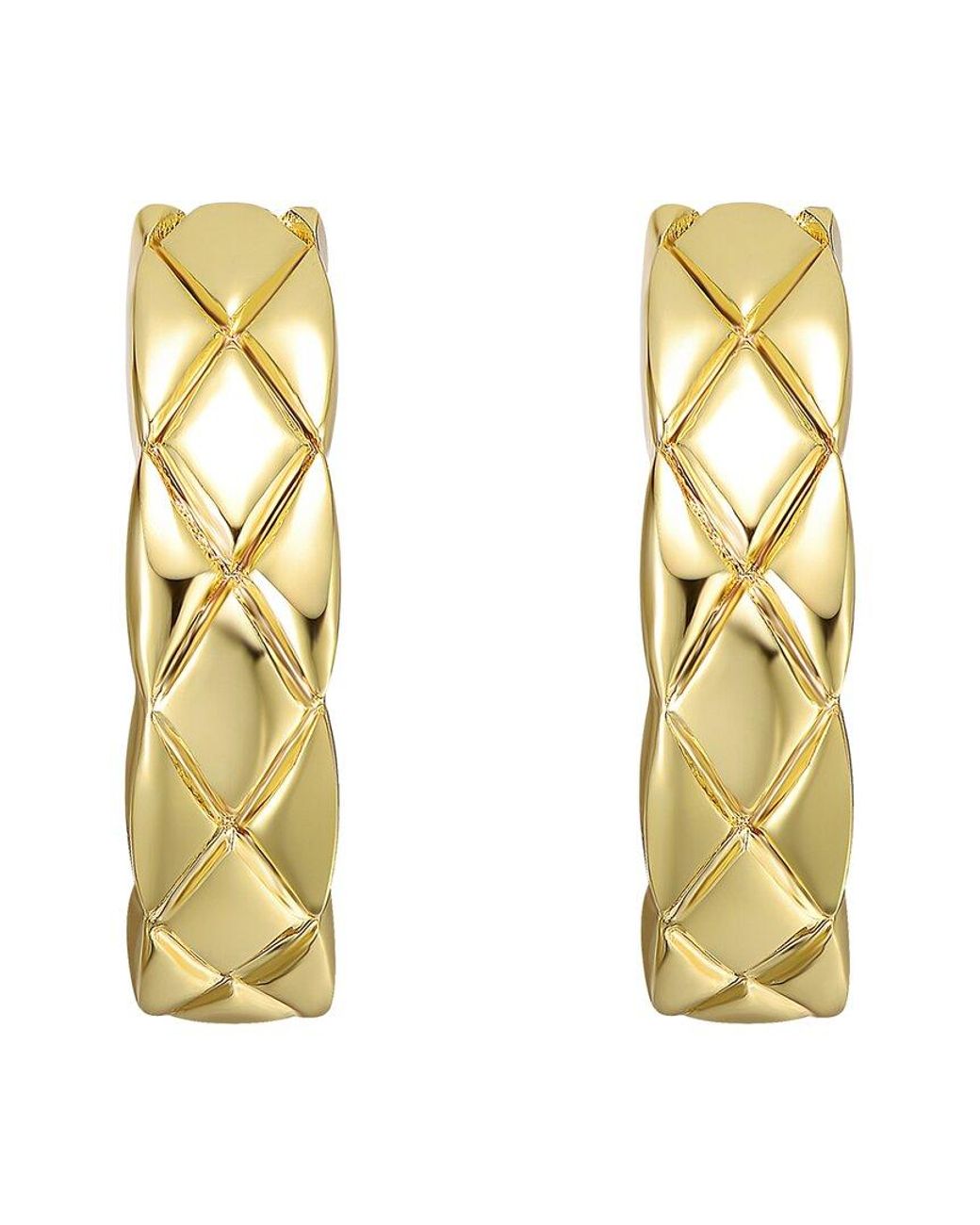 Rachel Glauber Metallic Plated Hoop Earrings