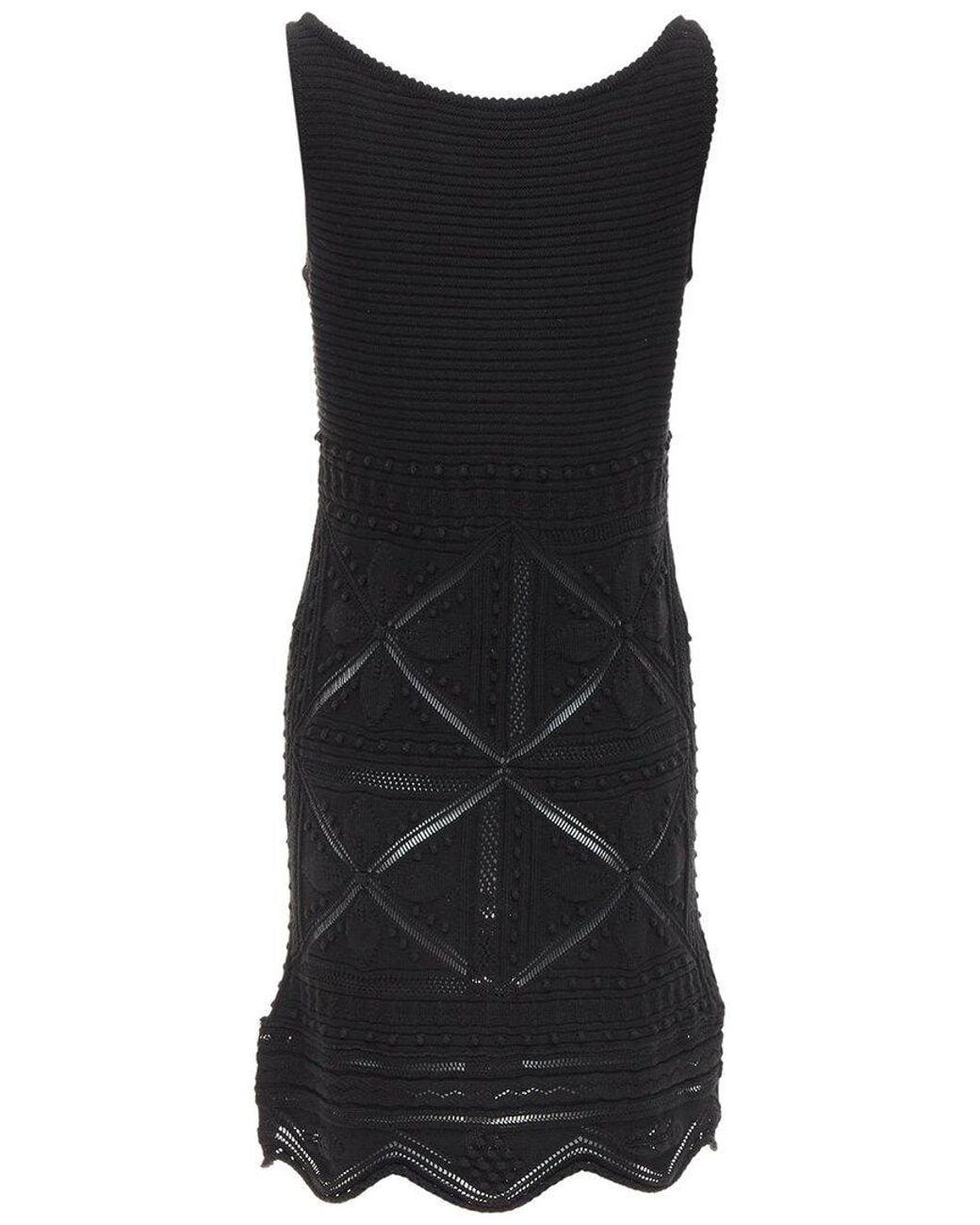 Chanel Black Knit Pointelle Dress, Size Fr (Authentic Pre-Loved)