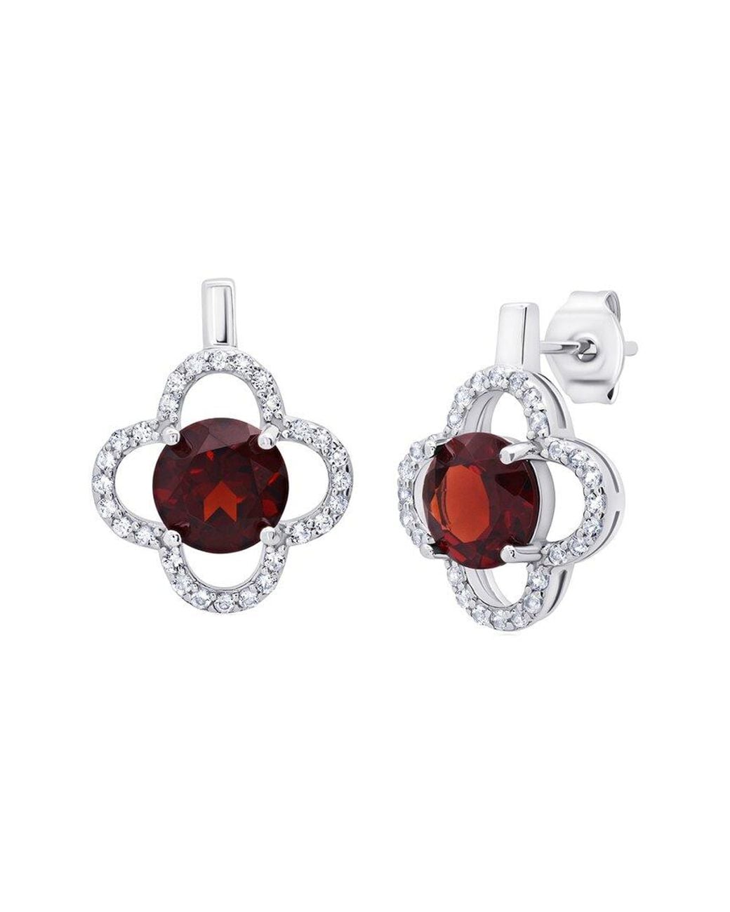 MaxColor White 2.80 Ct. Tw. Garnet Drop Earrings