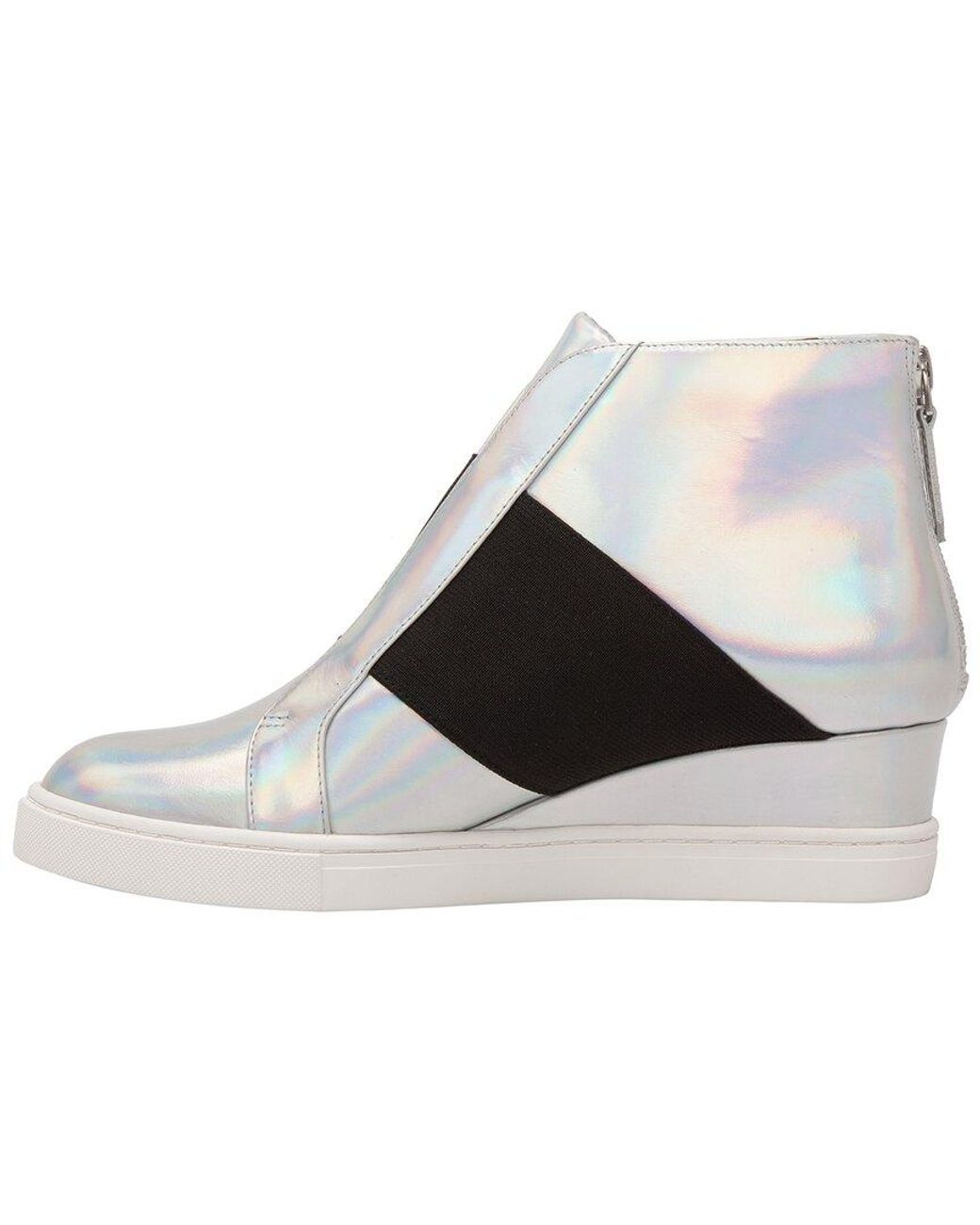 Linea Paolo White Amber-L Leather Wedge Sneaker
