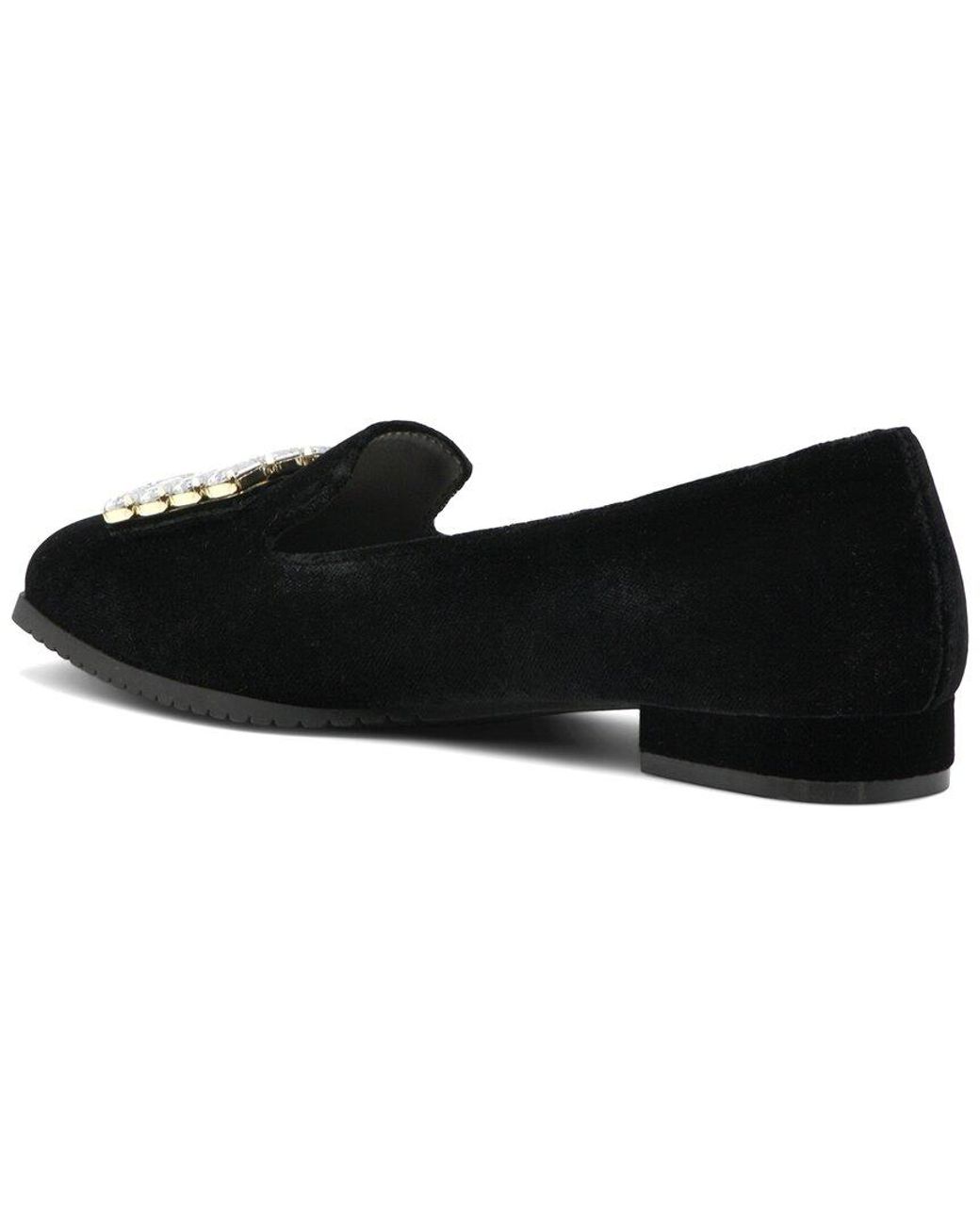 Adrienne Vittadini Black Vickee Velvet Loafer