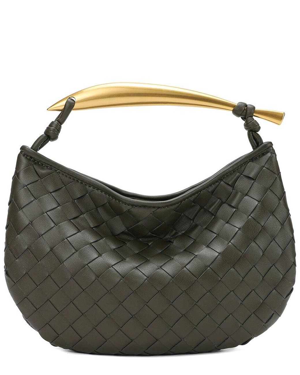 Tiffany & Fred Paris Woven Leather Top Handle Clutch in Gray | Lyst