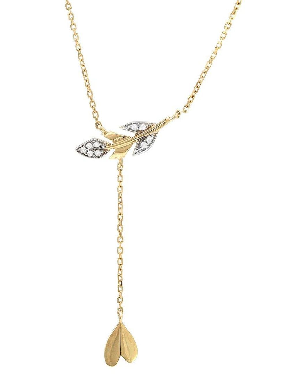 Diamond Select Cuts Metallic 0.03 Ct. Tw. Diamond 14K Necklace