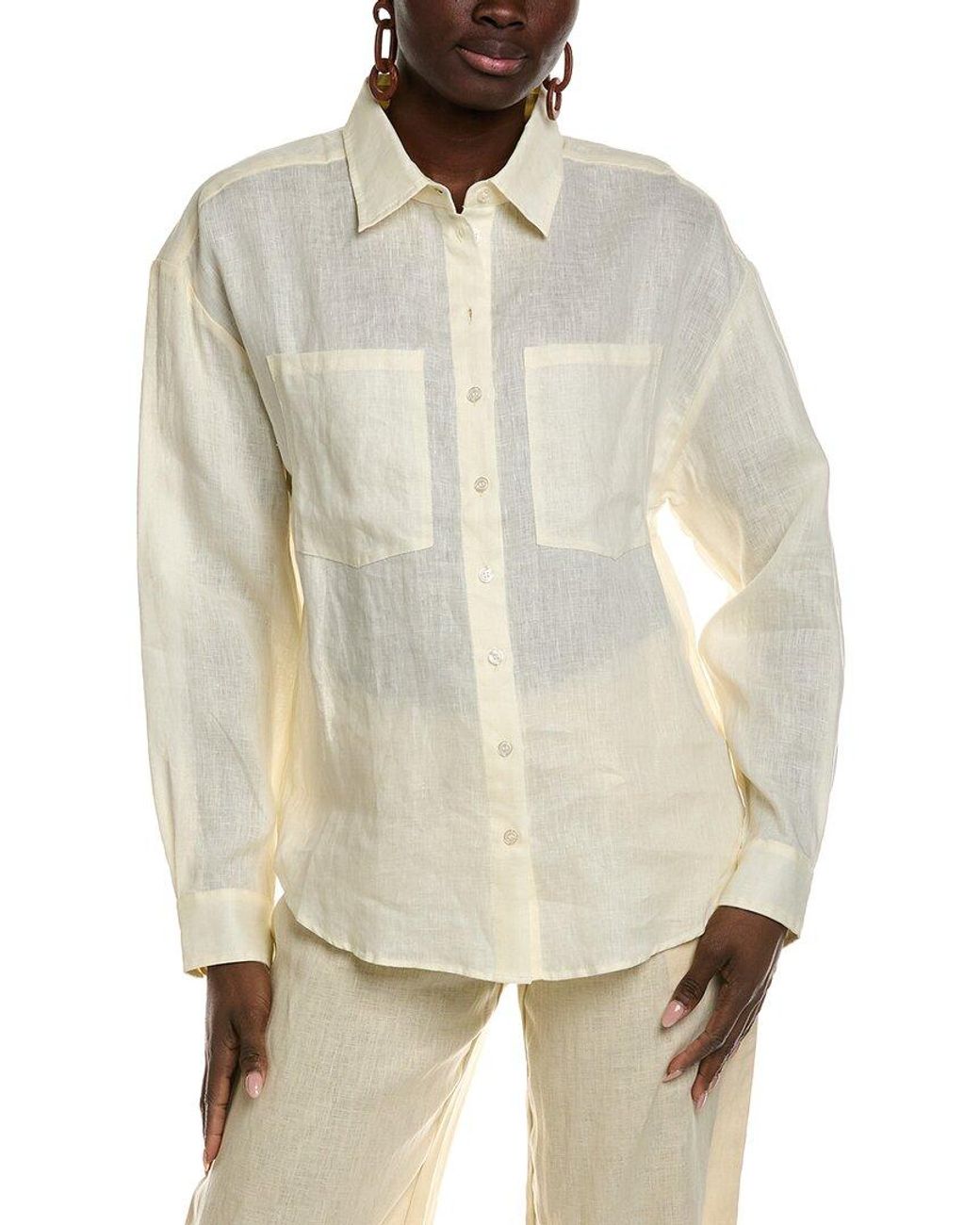 Bardot Natural Lander Oversized Linen Shirt