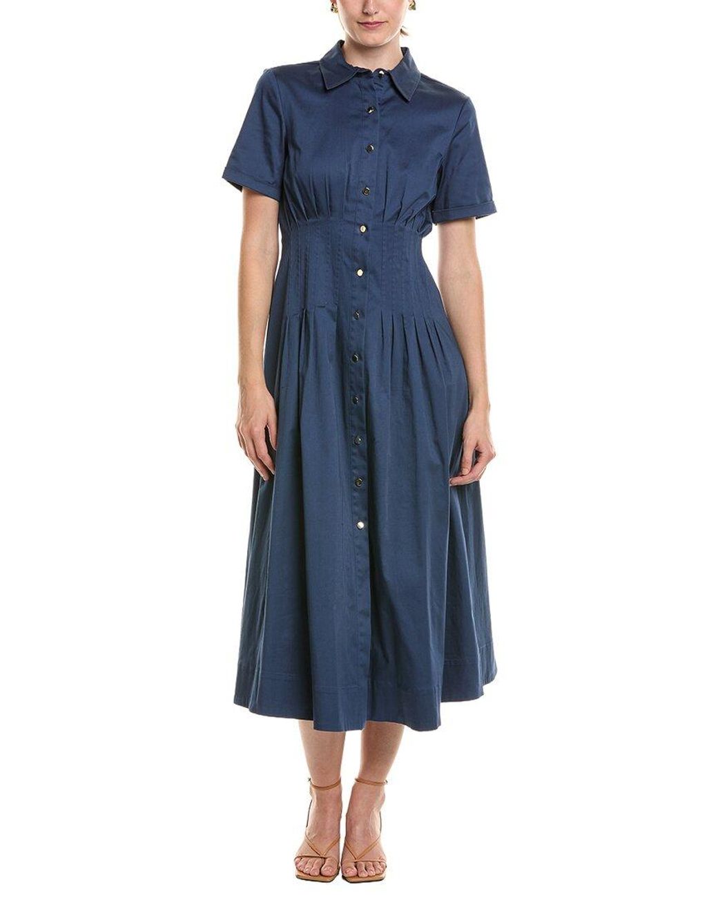 Anne Klein Blue Midi Shirtdress