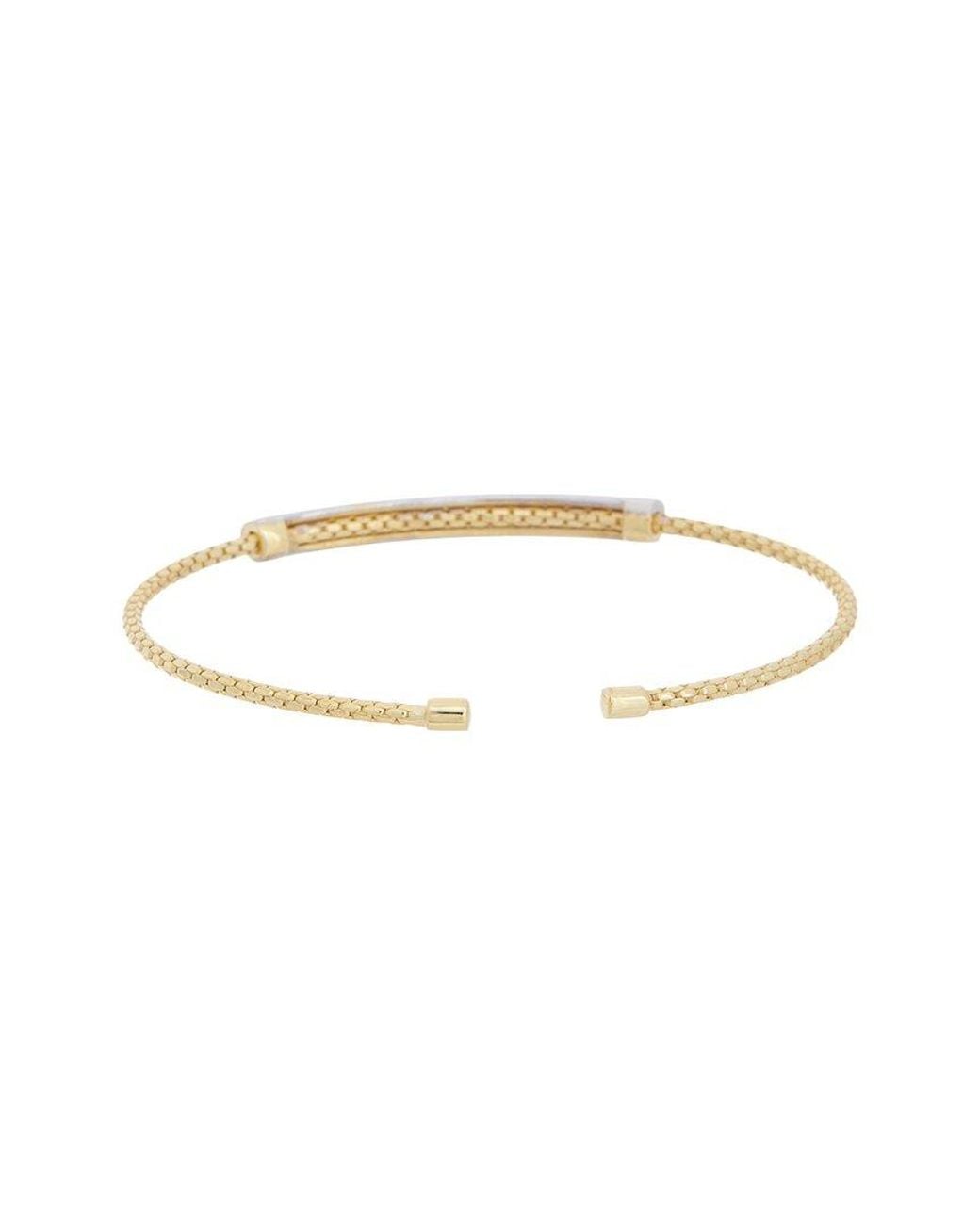 Meshmerise White 18K Plated 0.10 Ct. Tw. Diamond Mesh Bangle