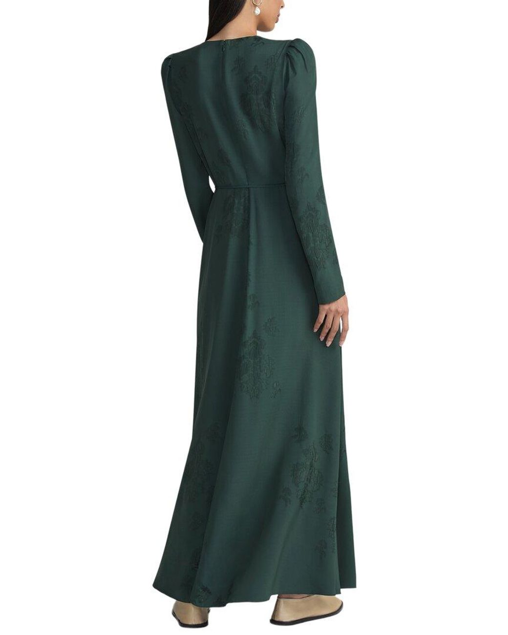 Lafayette 148 New York Green Wrap Front Dress