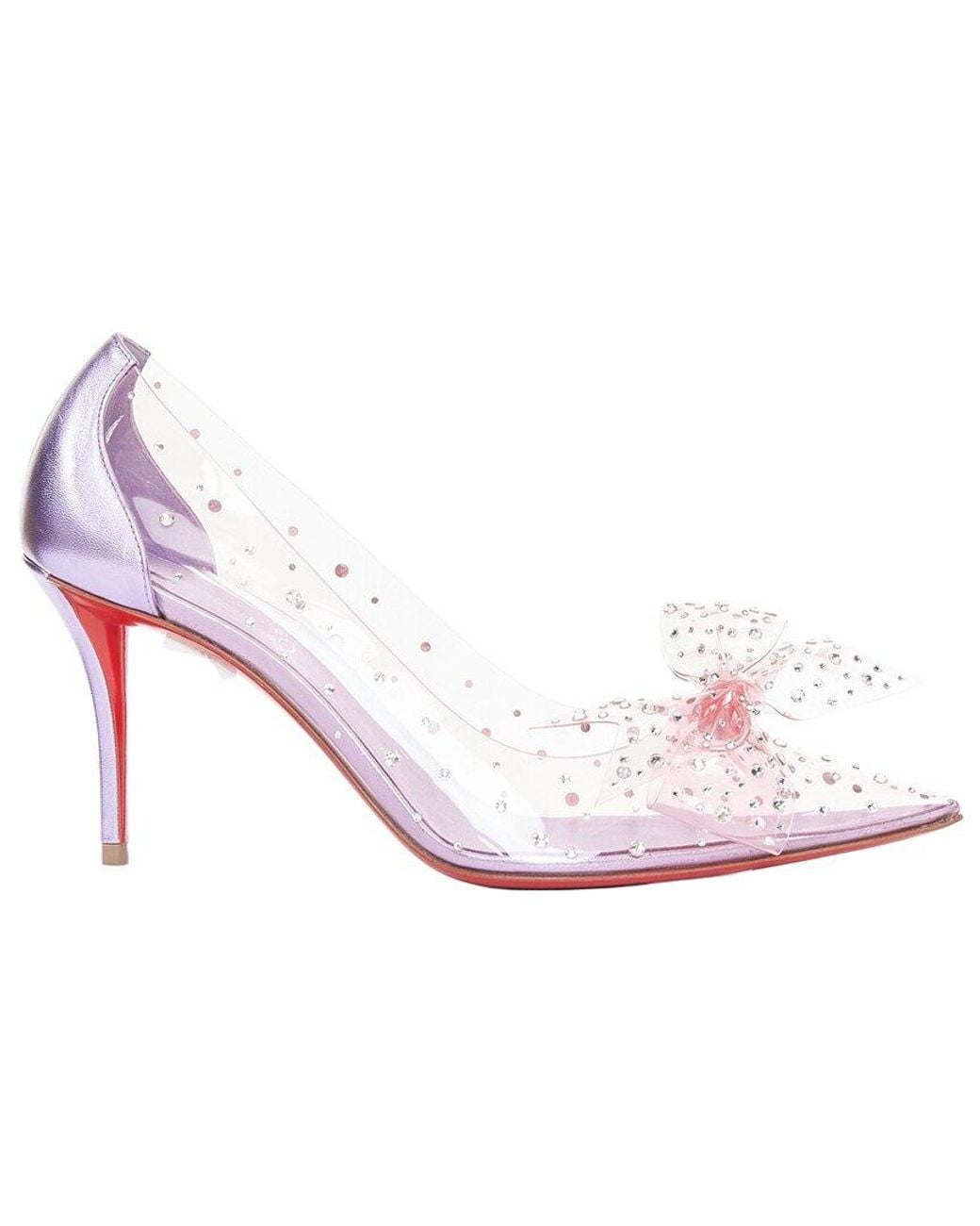 Christian Louboutin Pink Pvc Jelly Strass 80 Bow Pump (Authentic Pre-Loved)