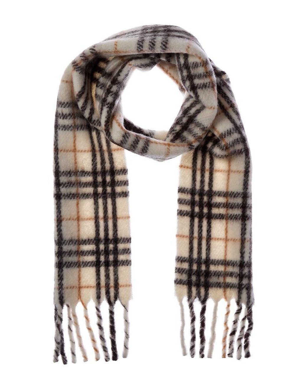 Burberry Black Narrow Check Wool-Blend Scarf