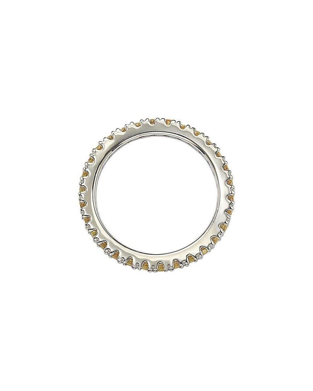 Suzy Levian Metallic Silver Cz Stackable Ring