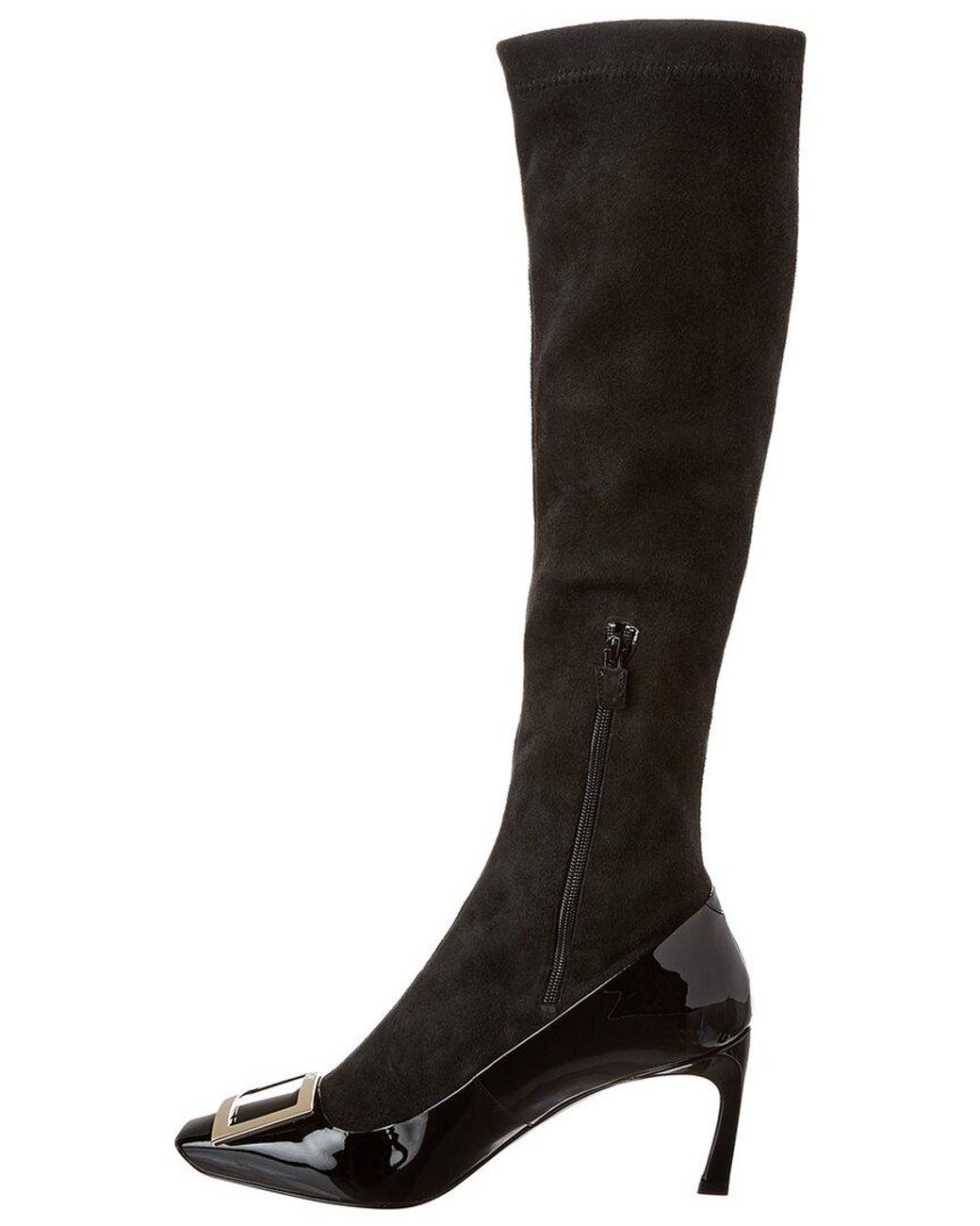 Roger Vivier Black Trompette Patent Boot