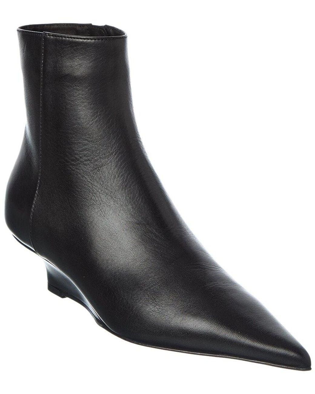 Totême Black Leather Bootie