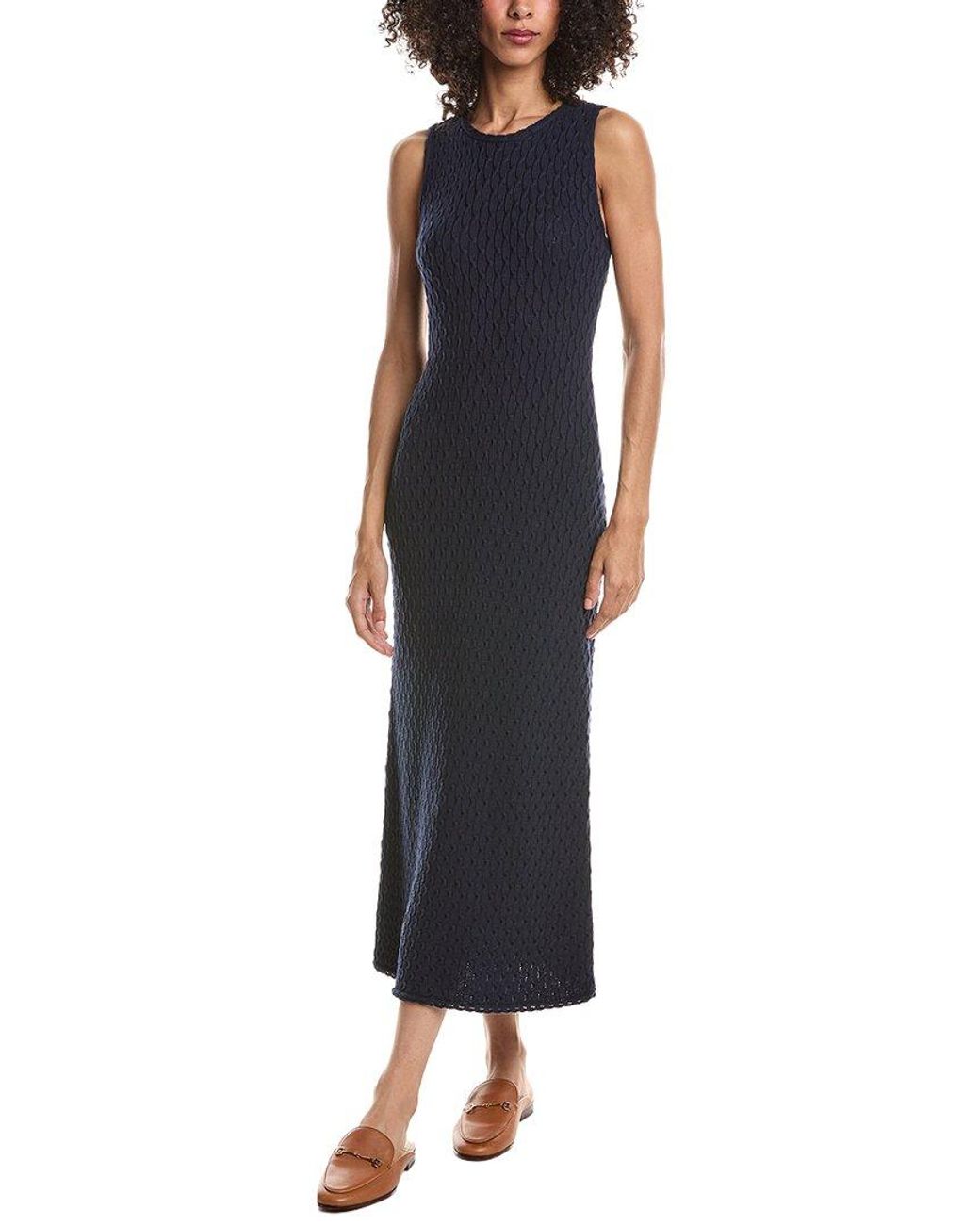 Theory Black Textured Maxi Dress