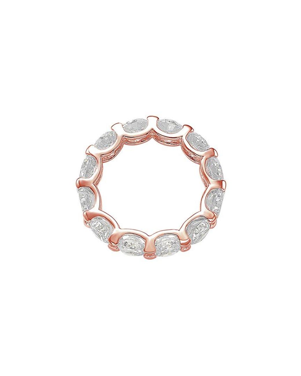 Suzy Levian White Silver Cz Eternity Ring
