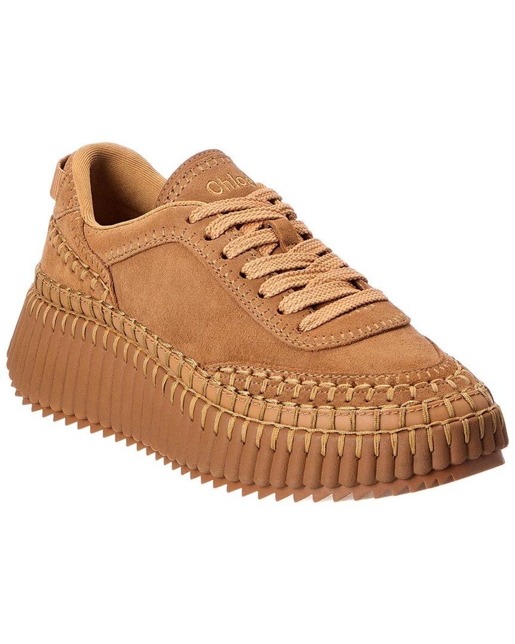 Chloé Brown Nama Leather & Suede Sneaker