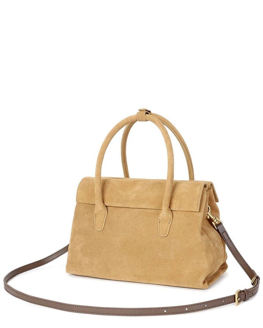 Tiffany & Fred Paris Metallic Classic Suede Top Handle Bag