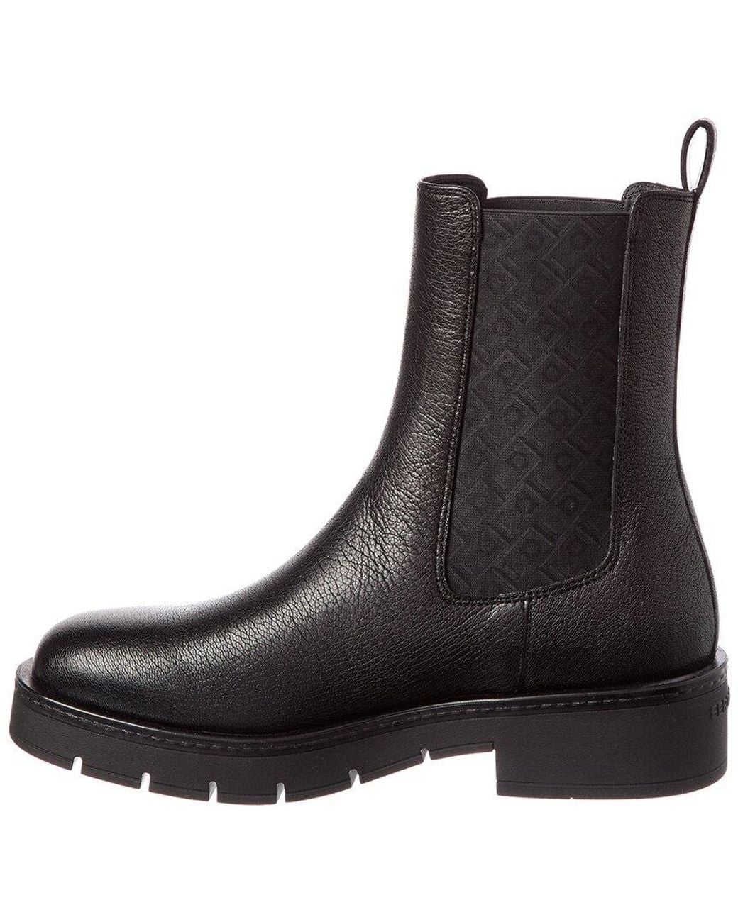 Ferragamo Black Mojave Leather Chelsea Boot